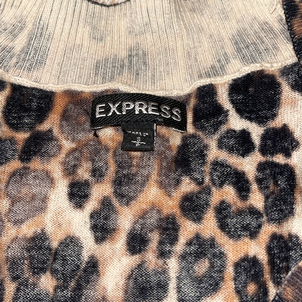 Express Leopard Print Sweater Size Small - image 2
